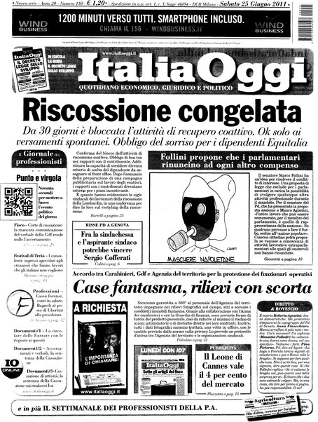 Italia oggi : quotidiano di economia finanza e politica